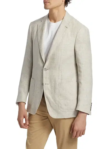 Canali Men's Kei Linen-Wool Sportcoat - Light Tan - Size 42 | Thumbnail 4 Canali Men's Kei Linen-Wool Sportcoat - Light Tan - Size 42 | Thumbnail 4