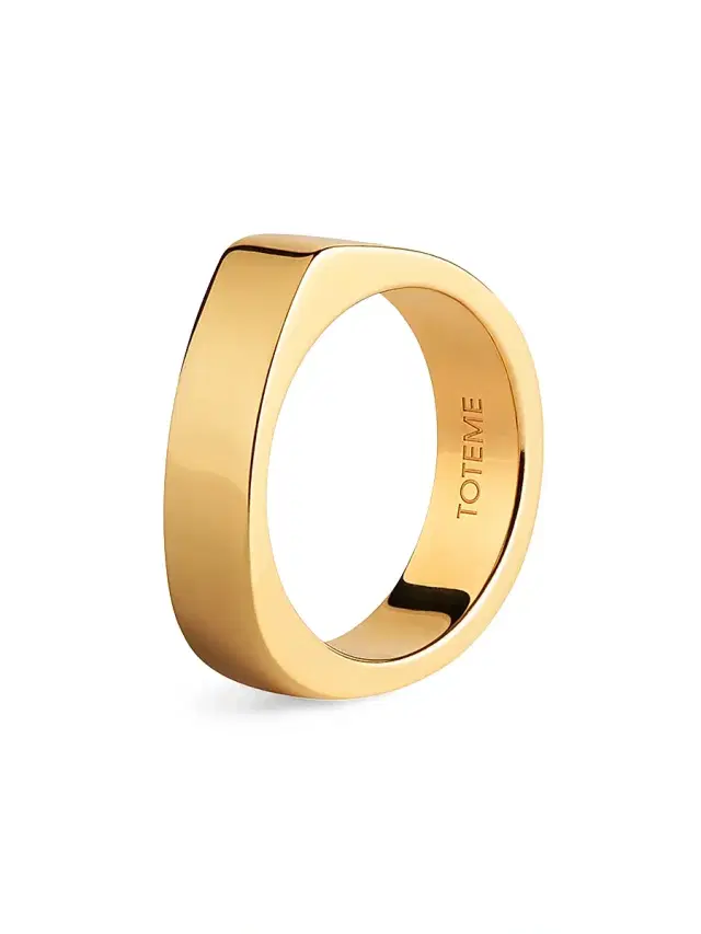 Women's 18kt Gold-Plated Signature Ring - Gold