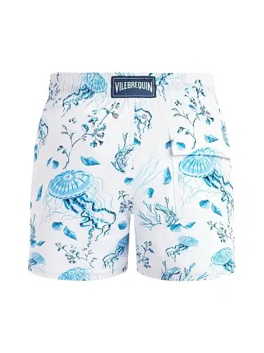Vilebrequin Men's Medusa & Shells Stretch Swim Trunks - Blanc - Size Medium | Thumbnail 2 Vilebrequin Men's Medusa & Shells Stretch Swim Trunks - Blanc - Size Medium | Thumbnail 2