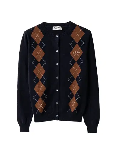 Miu Miu Women's Cashmere Cardigan - Blue - Size 0 | Thumbnail 1 Miu Miu Women's Cashmere Cardigan - Blue - Size 0 | Thumbnail 1