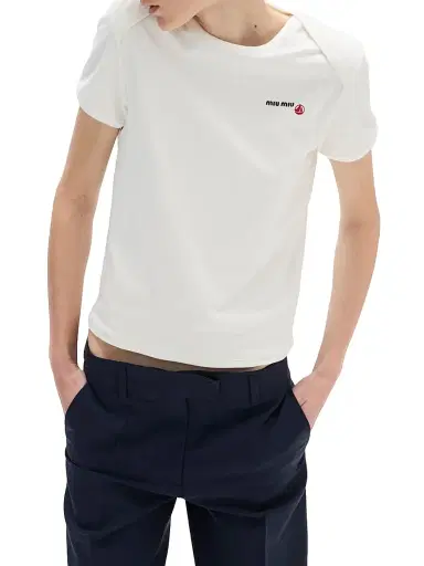 Miu Miu Women's Petit Bateau X Stretch Jersey Regular T-Shirt | Thumbnail 2 Miu Miu Women's Petit Bateau X Stretch Jersey Regular T-Shirt | Thumbnail 2