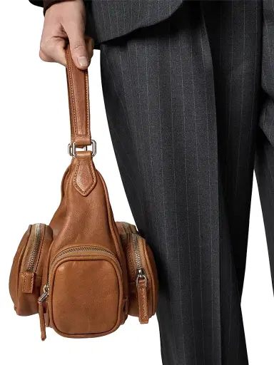Miu Miu Women's Pocket Nappa Leather Shoulder Bag - Brown | Thumbnail 3 Miu Miu Women's Pocket Nappa Leather Shoulder Bag - Brown | Thumbnail 3