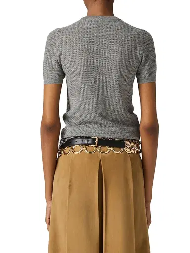 Miu Miu Women's Cashmere Sweater - Grey | Thumbnail 3 Miu Miu Women's Cashmere Sweater - Grey | Thumbnail 3