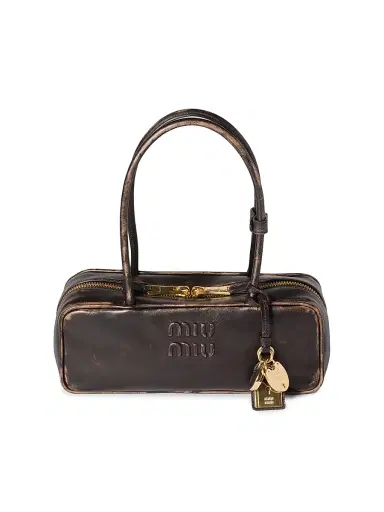 Miu Miu Women's Beau Nappa Leather Top Handle Bag - Brown | Thumbnail 1 Miu Miu Women's Beau Nappa Leather Top Handle Bag - Brown | Thumbnail 1