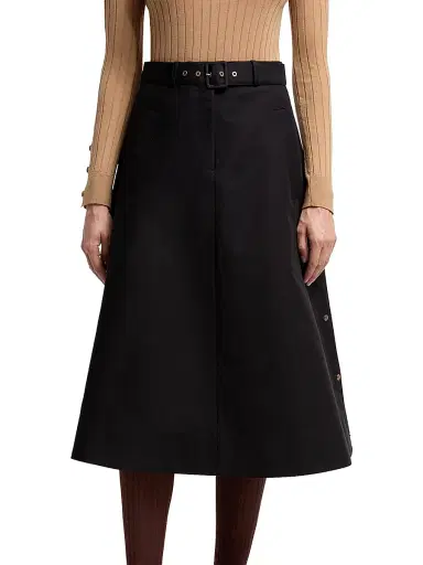 Moncler Women's Skirt in Cotton - Black | Thumbnail 2 Moncler Women's Skirt in Cotton - Black | Thumbnail 2