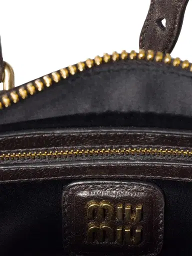 Miu Miu Women's Arcadie Matelassé Nappa Leather Top Handle Bag - Brown | Thumbnail 4 Miu Miu Women's Arcadie Matelassé Nappa Leather Top Handle Bag - Brown | Thumbnail 4