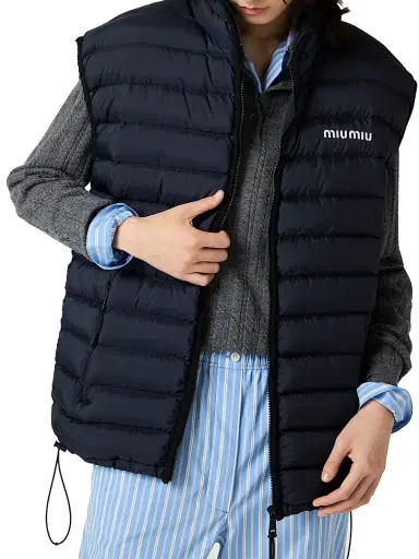 Miu Miu Women's Light Pongé Down Vest | Thumbnail 5 Miu Miu Women's Light Pongé Down Vest | Thumbnail 5