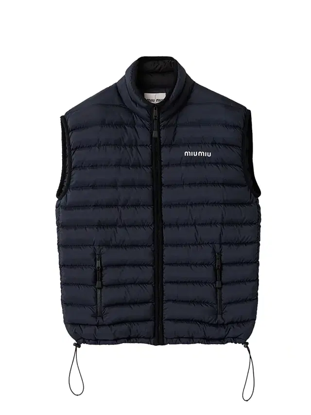 Miu Miu Women's Light Pongé Down Vest - Blue