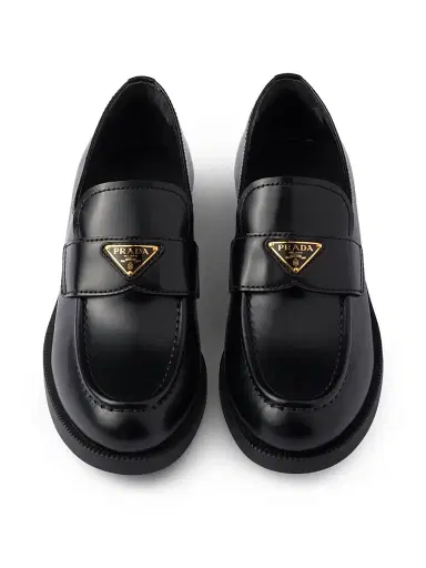 Prada Women's Brushed Leather Loafers | Thumbnail 2 Prada Women's Brushed Leather Loafers | Thumbnail 2