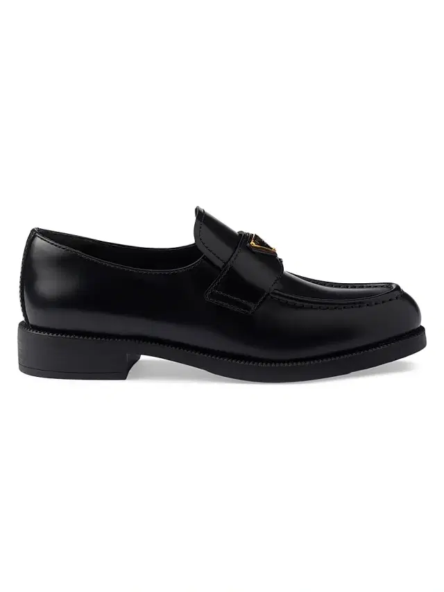 Prada Women's Brushed Leather Loafers - Black