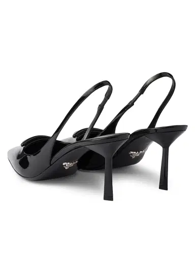 Prada Women's Patent Leather Slingback Pumps - Black - Size 12 | Thumbnail 3 Prada Women's Patent Leather Slingback Pumps - Black - Size 12 | Thumbnail 3