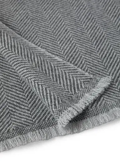 Brunello Cucinelli Men's Cashmere Chevron Scarf - Light Grey | Thumbnail 4 Brunello Cucinelli Men's Cashmere Chevron Scarf - Light Grey | Thumbnail 4
