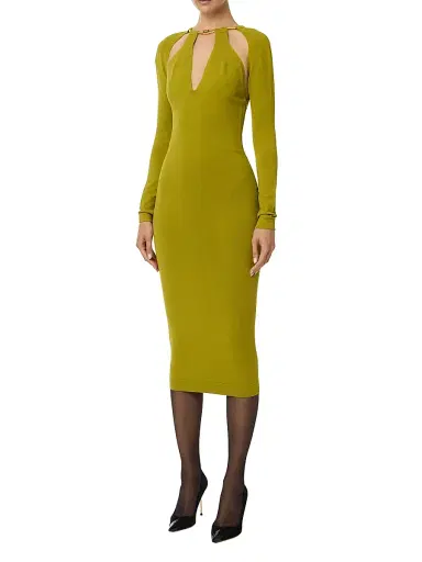 Elisabetta Franchi Women's Jewel Snake Sheath Dress - Sunrise | Thumbnail 2