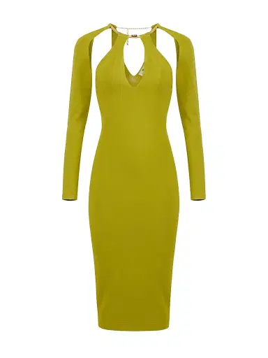 Elisabetta Franchi Women's Jewel Snake Sheath Dress - Sunrise | Thumbnail 1