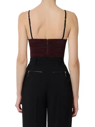 Elisabetta Franchi Women's Draped Jersey Bodysuit - Nero | Thumbnail 3