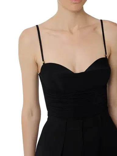 Elisabetta Franchi Women's Draped Jersey Bodysuit - Nero | Thumbnail 4