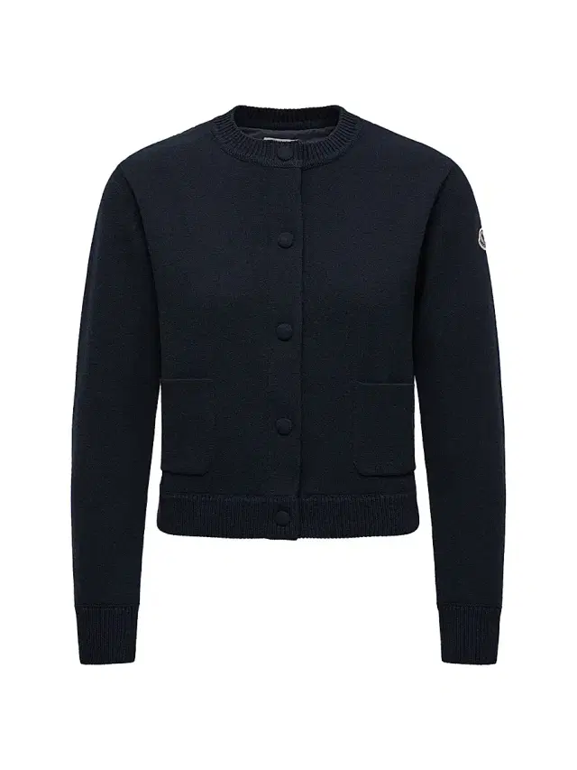 Women's Down-Filled Cardigan in Wool - Navy Blue