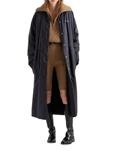 Prada Women's Lightweight Re-Nylon Raincoat - Blue | Thumbnail 2 Prada Women's Lightweight Re-Nylon Raincoat - Blue | Thumbnail 2