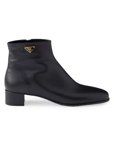 Prada Women's Nappa Leather Booties - Black - Size 11.5 | Thumbnail 1 Prada Women's Nappa Leather Booties - Black - Size 11.5 | Thumbnail 1