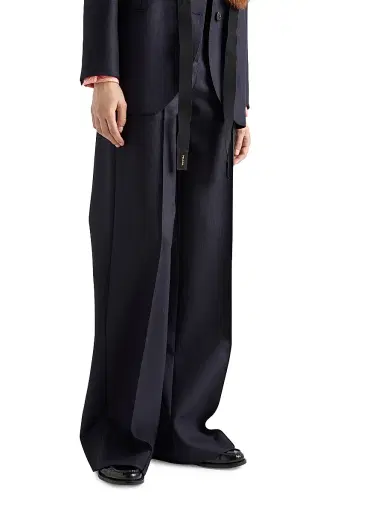 Prada Women's Wool Pants - Blue | Thumbnail 2 Prada Women's Wool Pants - Blue | Thumbnail 2