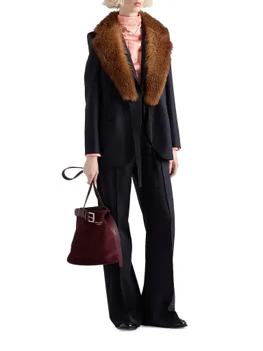 Prada Women's Wool Pants - Blue | Thumbnail 5 Prada Women's Wool Pants - Blue | Thumbnail 5