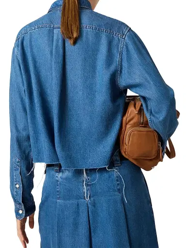 Miu Miu Women's Denim Shirt - Blue - Size 8 | Thumbnail 3 Miu Miu Women's Denim Shirt - Blue - Size 8 | Thumbnail 3