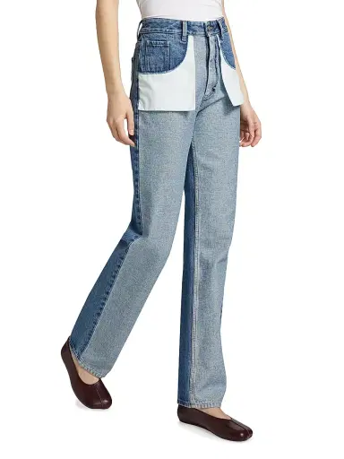 MM6 MAISON MARGIELA Women's Reversed Five-Pocket Straight-Leg Jeans | Thumbnail 4 MM6 MAISON MARGIELA Women's Reversed Five-Pocket Straight-Leg Jeans | Thumbnail 4