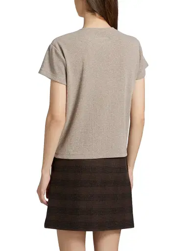 MM6 MAISON MARGIELA Women's Stretch Cotton-Virgin Wool T-Shirt - Taupe | Thumbnail 5