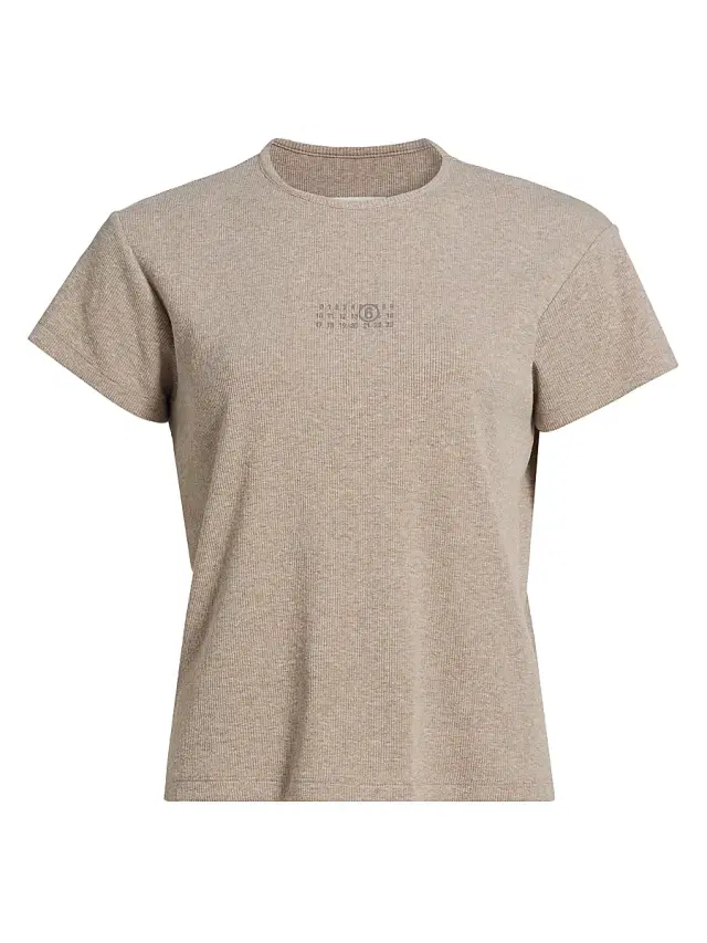 Women's Stretch Cotton-Virgin Wool T-Shirt - Taupe