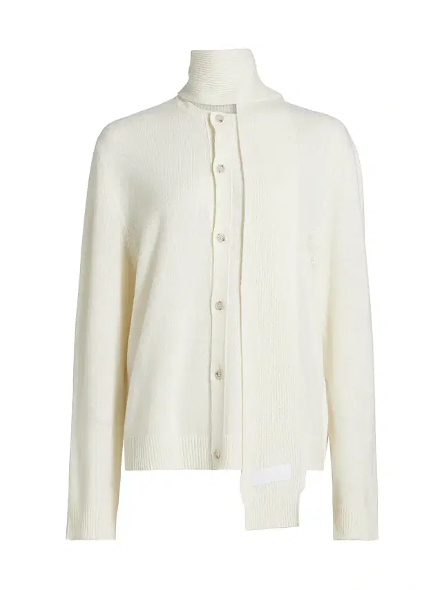 MM6 Maison Margiela Women's Tieneck Virgin Wool-Blend Cardigan - Off White