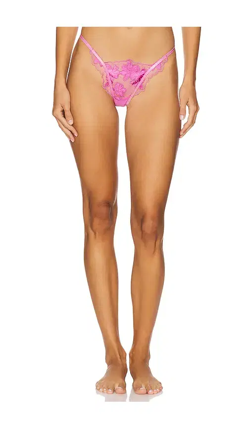 Free People x Intimately FP Hotel Chantelle Thong In Dawn Pink
