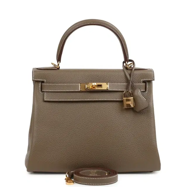 hermes Hermes Kelly Retourne 28 Etoupe Clemence Gold Hardware