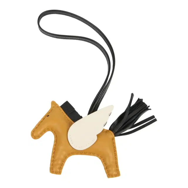 hermes Hermes Pegase Rodeo Bag Charm PM Sesame, Black and Nata Milo Lambskin