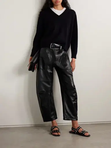 Nili Lotan Shon Leather Barrel-leg Pants | Thumbnail 2 Nili Lotan Shon Leather Barrel-leg Pants | Thumbnail 2