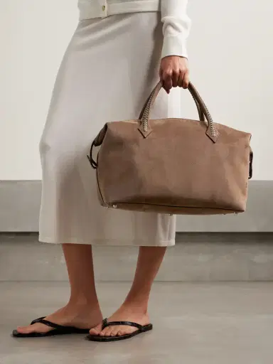 Métier Vérité City Medium Braided Leather-trimmed Suede Tote | Thumbnail 2