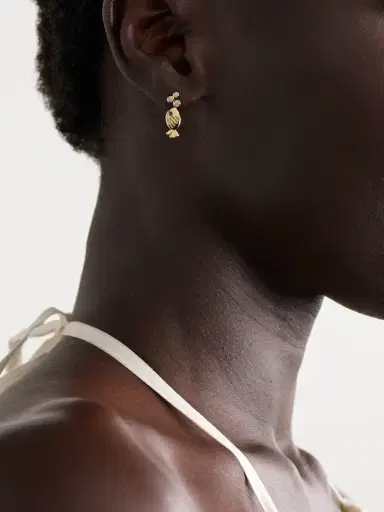 Yvonne Léon Sous L’eau 9-karat Gold, Diamond And Sapphire Earrings | Thumbnail 2