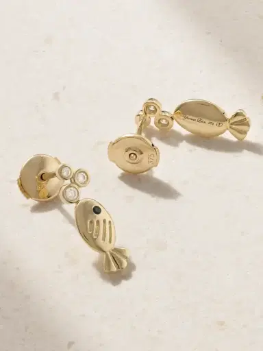 Yvonne Léon Sous L’eau 9-karat Gold, Diamond And Sapphire Earrings | Thumbnail 3
