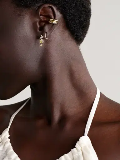 Yvonne Léon Sous L’eau 9-karat Gold, Diamond And Sapphire Earrings | Thumbnail 4