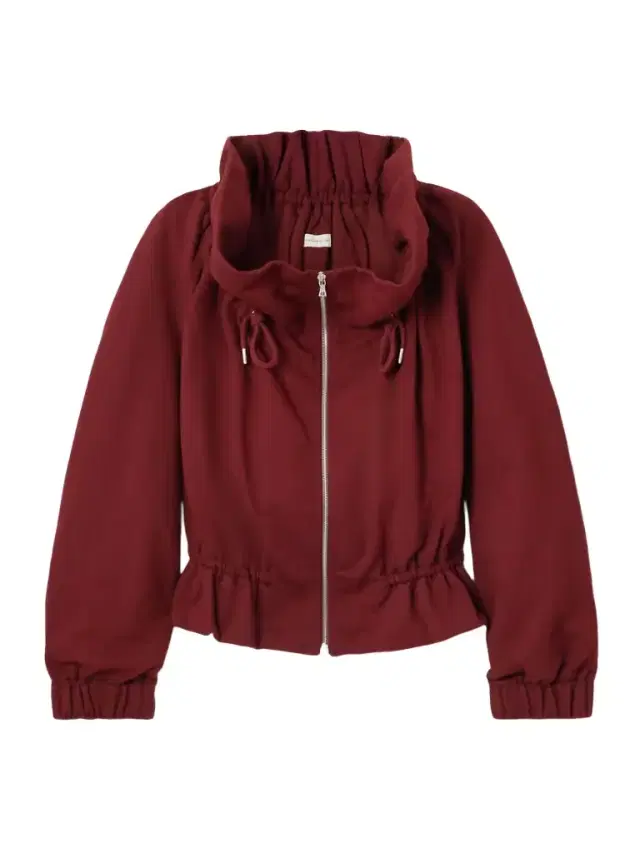 Oversized Gathered Cotton-jersey Zip-up Sweatshirt