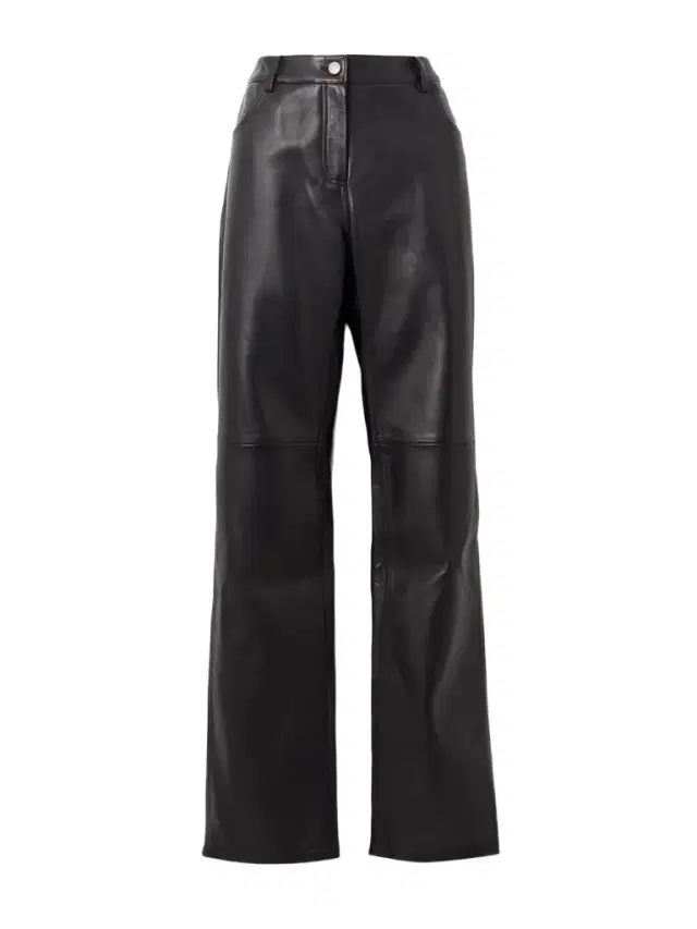 Leather Straight-leg Pants