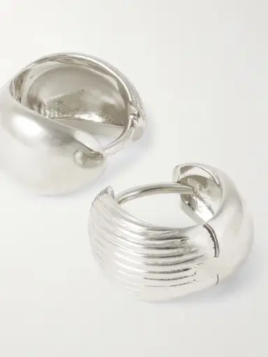 Sophie Buhai Reversible Silver Hoop Earrings | Thumbnail 3