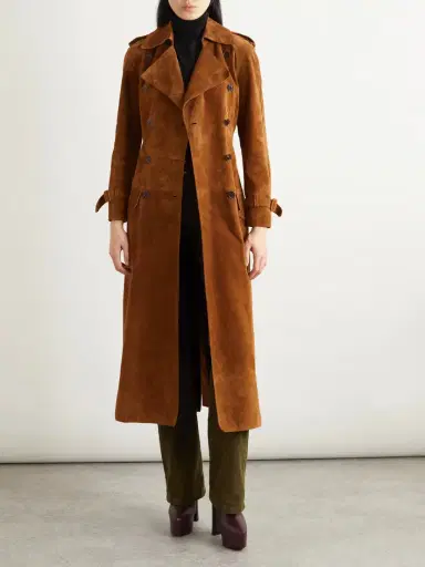 Saint Laurent Suede Trench Coat | Thumbnail 2 Saint Laurent Suede Trench Coat | Thumbnail 2