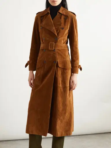 Saint Laurent Suede Trench Coat | Thumbnail 3 Saint Laurent Suede Trench Coat | Thumbnail 3