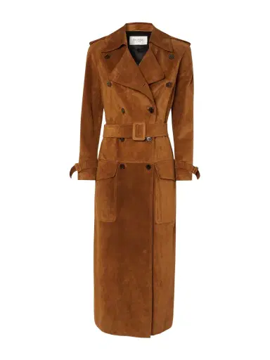 Saint Laurent Suede Trench Coat | Thumbnail 1 Saint Laurent Suede Trench Coat | Thumbnail 1