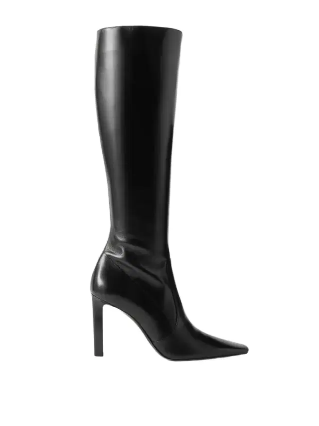 Francoise Glossed-leather Knee Boots