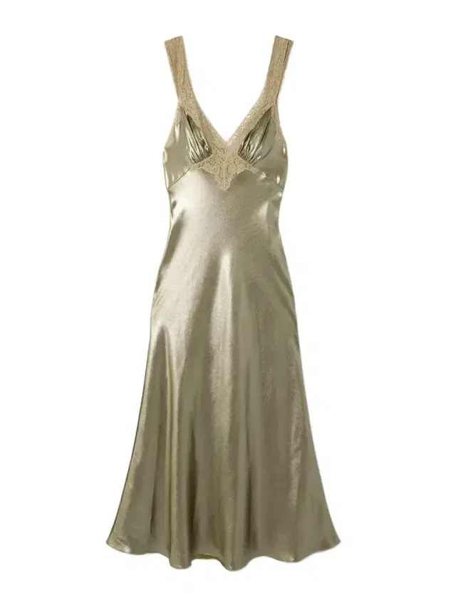 Lace-trimmed Gathered Silk-charmeuse Maxi Dress
