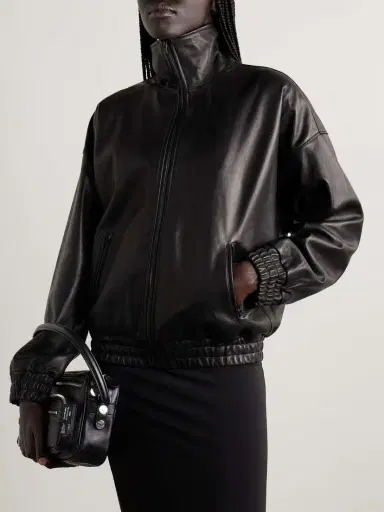 Acne Studios Leather Bomber Jacket | Thumbnail 3