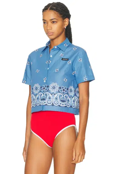 Miu Miu Short Sleeve Shirt | Thumbnail 2 Miu Miu Short Sleeve Shirt | Thumbnail 2