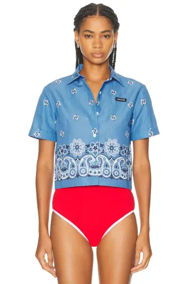 Miu Miu Short Sleeve Shirt | Thumbnail 1 Miu Miu Short Sleeve Shirt | Thumbnail 1