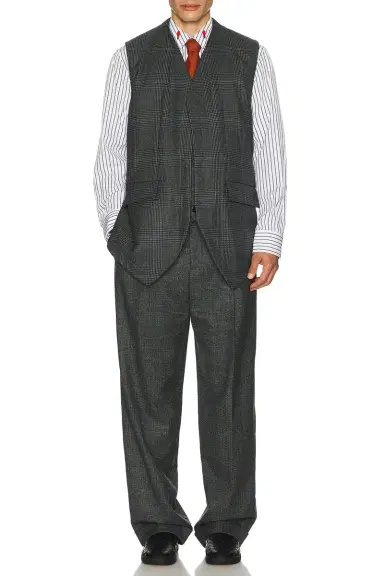 Bottega Veneta Wool Prince Of Wales One Pleat Trousers | Thumbnail 6 Bottega Veneta Wool Prince Of Wales One Pleat Trousers | Thumbnail 6